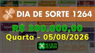 Resultado da Dia de Sorte 1264, Quarta-feira, 05/08/2026
