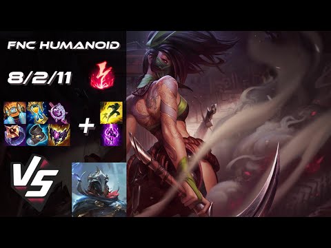 Fnatic Humanoid MID Akali vs Viktor - EU Challenger Patch 14.24