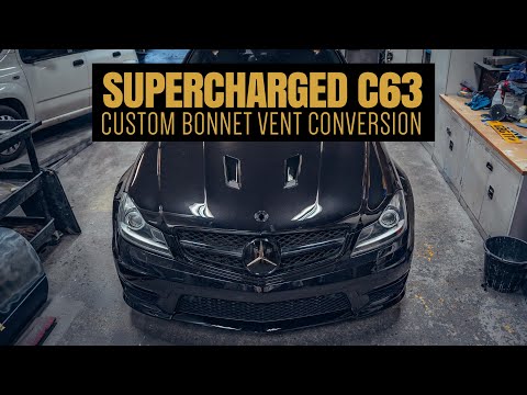 Supercharged C63 wide arch project  - Episode 2 - Custom bonnet vent conversion