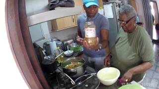 Spinach soup. St Lucian style