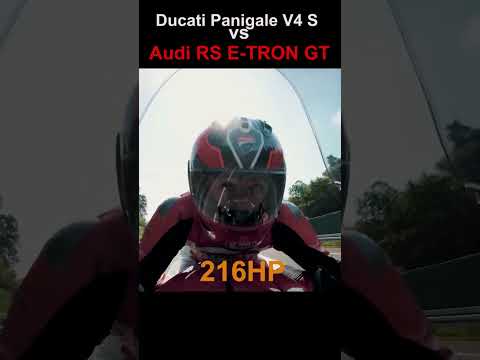 AUDI RS E-TRON GT vs DUCATI Panigale V4 S #automobile #audietrongt