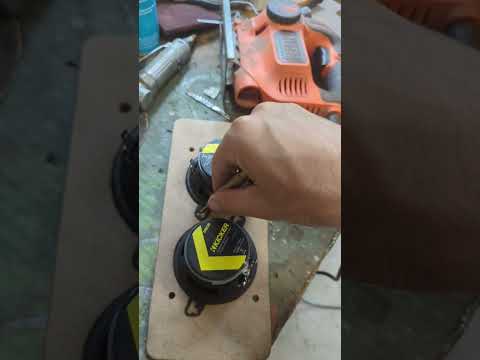 Dual 3.5 speaker adapter for 4x10 hole with twin Kicker CS's out of MDF.