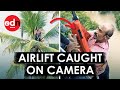 Sri Lanka Flood Disaster Helicopter Airlift Rescue Caught On Camera