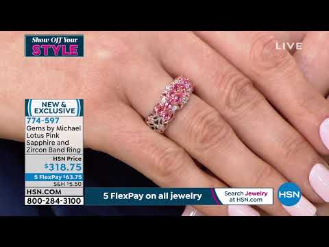 Gems by Michael Sterling Silver Lotus Pink Sapphire   Zi...