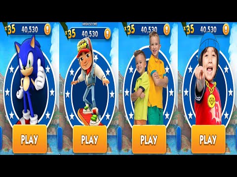 Sonic Dash vs Tag With Ryan vs Vlad & Niki Run vs Subway Surfers - Gameplay Walkthrough