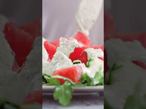 Watermelon & Cucumber Salad with Feta Dressing
