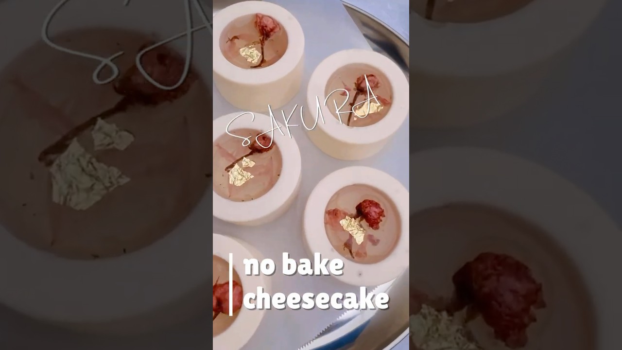 中が透明！桜ゼリー入りチーズケーキ🌸#cookingwithkelsi #レアチーズケーキ #桜スイーツ