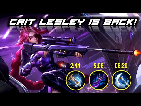 CRIT QUEEN IS BACK! 🔥MARKSMAN EMBLEM LESLEY HIGH DAMAGE - MLBB