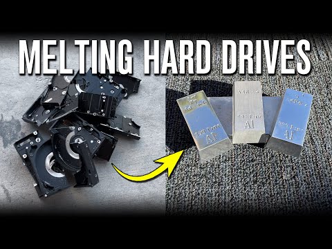 Melting Aluminum Hard Drives Into Custom Ingot Bars - Aluminum Sand Casting Process