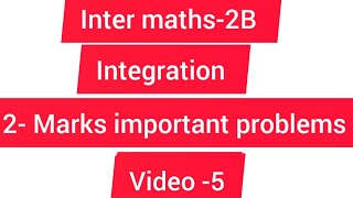 integration 2 marks important questions