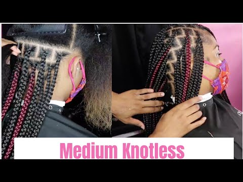 How to do Medium Knotless Box Braids ~ Medium Knotless...