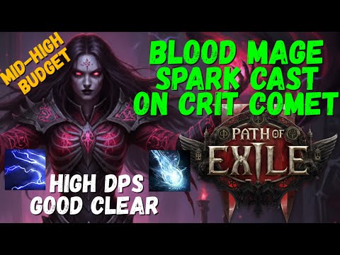 [POE 2] Blood Mage Spark CoC Comet Build - Mapper/Bosser (0.4 Last of the Druids)
