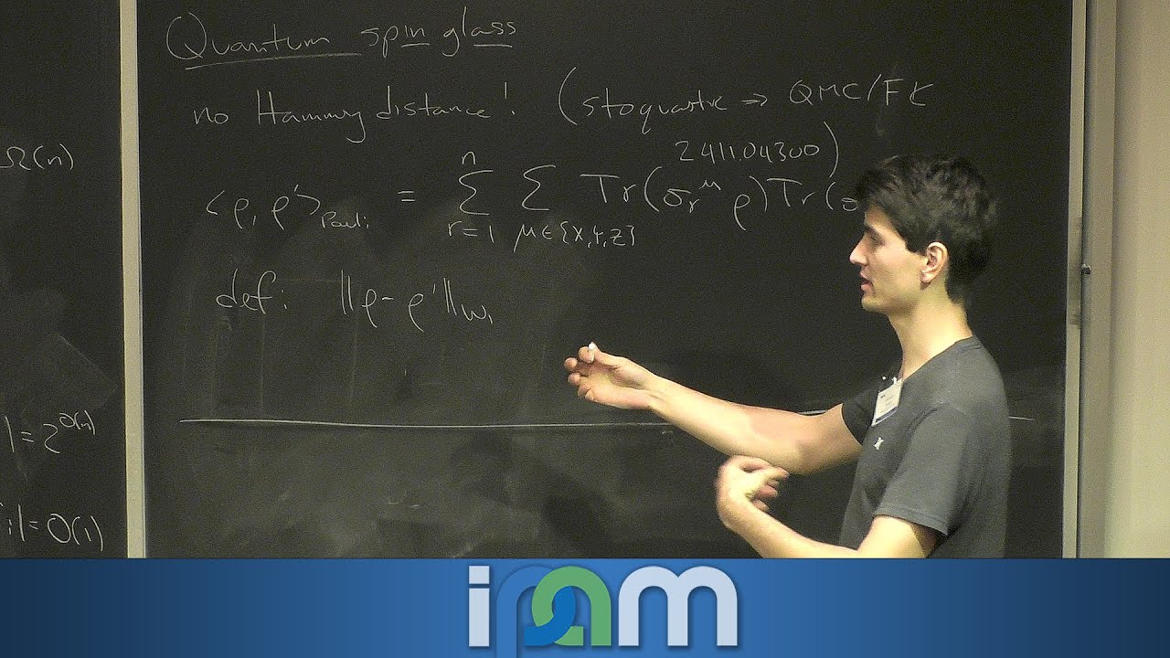 Alexander Zlokapa - Average-case quantum complexity from glassiness - IPAM at UCLA
