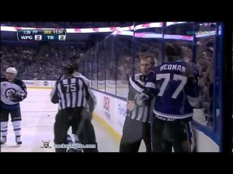 Andrew Ladd vs Victor Hedman March 31st 2012