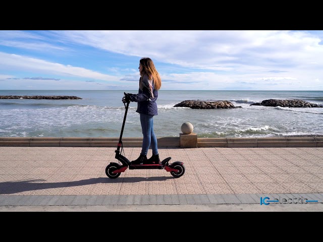 Patinete eléctrico IC Electric Q5 1000W Autonomía 50km Doble freno disco Display Negro/Rojo video