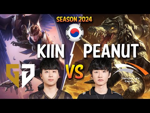 GEN Kiin QUINN vs HLE Peanut RENEKTON Top - Patch 14.5 KR Ranked CHALLENGER | lolrec