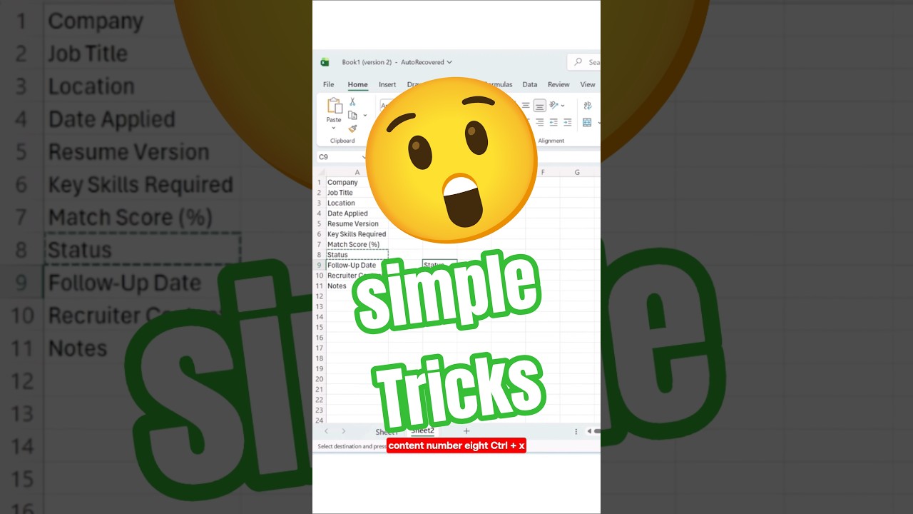 Microsoft Excel Shortcuts
