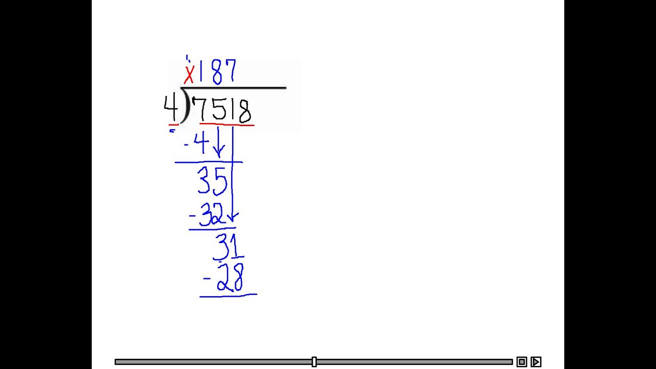 Solve division problems using standard algorithm sample 1
