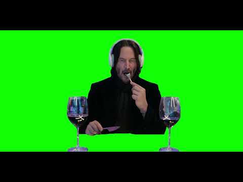 Keanu Reeves Eating and Crying - Green Screen