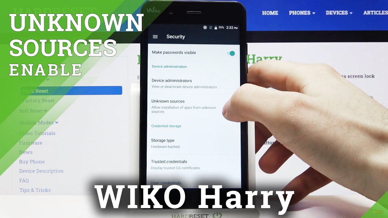 WIKO Harry Unknown Sources - Allow App Installation