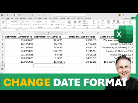 How to Change Excel Date Format - including Dates that Won't Format
