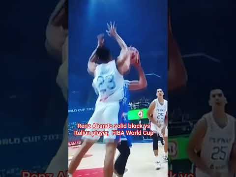 Rhenz Abando solid block vs Italian player, FIBA World Cup