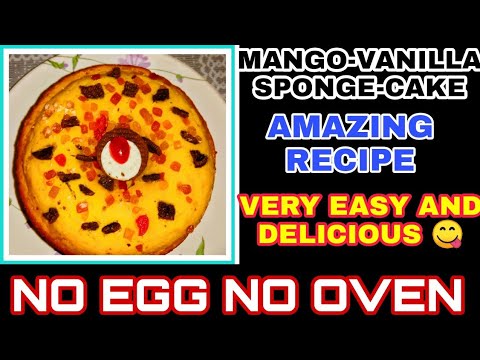 Delicious Mango-Vanilla Sponge-Cake||Must Try