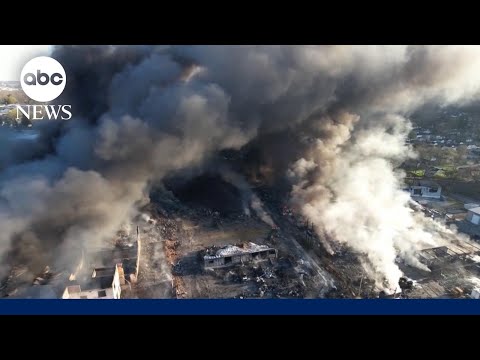 News video thumbnail: EPA warns residents of toxic debris after plastics plant fire