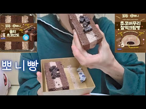뽀니빵 초코버무리 찰떡크림빵, 솔티 초코산도 먹방
