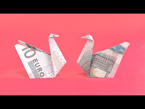 Origami SCHWAN Vogel Geldgeschenk GELD FALTEN | Money SWAN Bird | Tutorial by Euro Origami