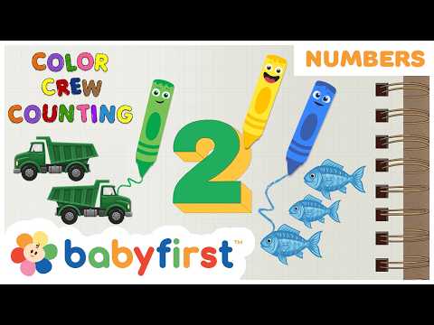 New Video! | Color Crew: Learn Counting 2+3 with Vehicles & Balloons | Numbers for Kids | Baby First