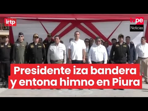 Presidente Jerí participa en izamiento de bandera y entonación de himno nacional en Piura