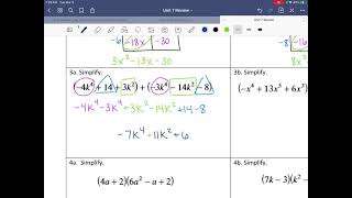 Algebra Unit 7 Test Review