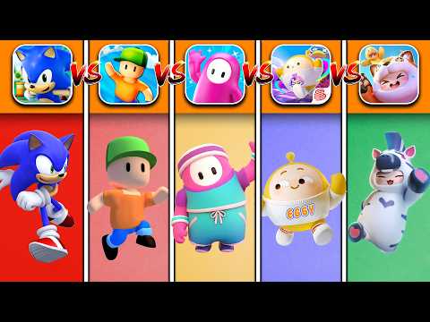 Fall Guys Mobile VS Stumble Guys VS Eggy Party VS Party Stars VS Sonic Rumble [Comparison]
