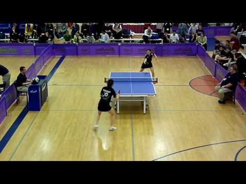 S Hazinski vs L Mizobuchi - Women's Team Final, Match 1 Game 5, 2010 NCTTA TT Championships