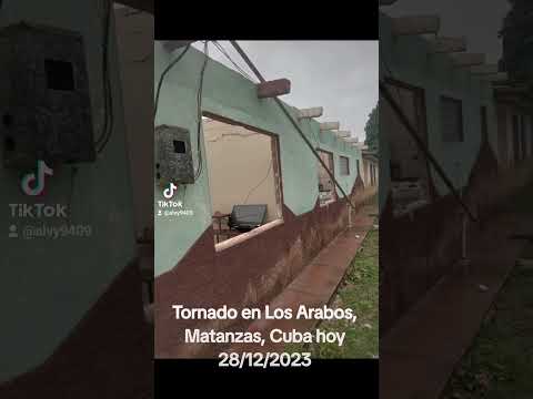 Tornado causa destrozos en Los Arabos, Matanzas, Cuba.