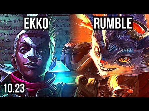 EKKO vs RUMBLE (MID) | 7/0/7, 400+ games, Godlike | KR Grandmaster | v10.23