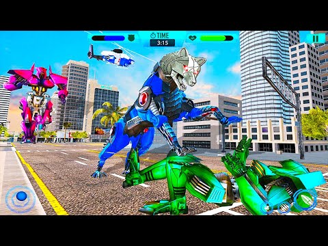 Wolf Robot Transform Helicopter Police Games | Android Gameplay