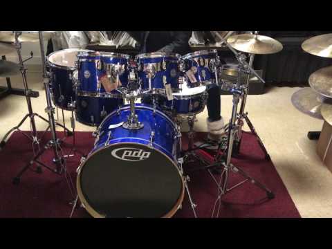 pdp blue sparkle 7 drums CM concept maple Drum Set - 247drums VIDEO REVIEW