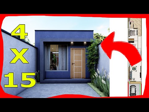 SMALL House of 4x15 ONE Floor 2 BEDROOMS Facades of Modern Houses