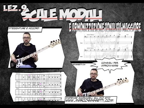 Lezioni di Basso 9 - Scale Modali Armonizzazione Tonalità Maggiore e Accordi