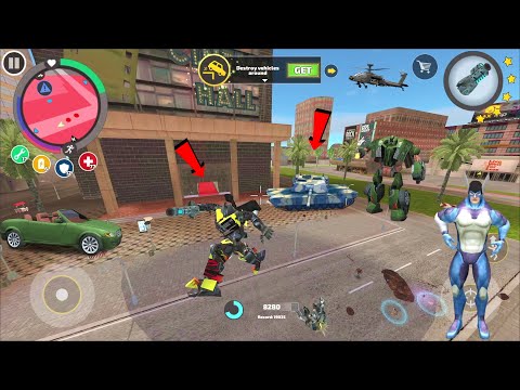 Rope Hero Vice Town (transformer monster truck fight car robot) Police Robot Car - HD