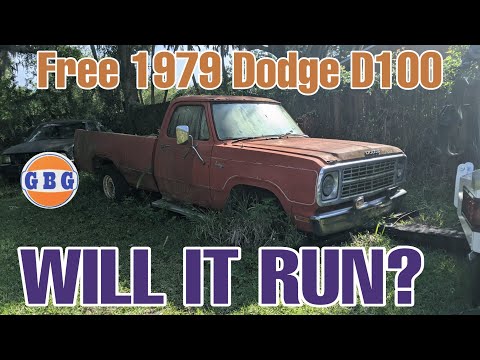 Will it run?? 1979 Tin Grill Dodge D100 abandoned in the bushes....
