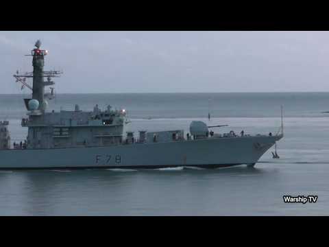 HMS KENT F78 ENTERS DEVONPORT NAVAL BASE AT DEVIL'S POINT - 16th January 2019