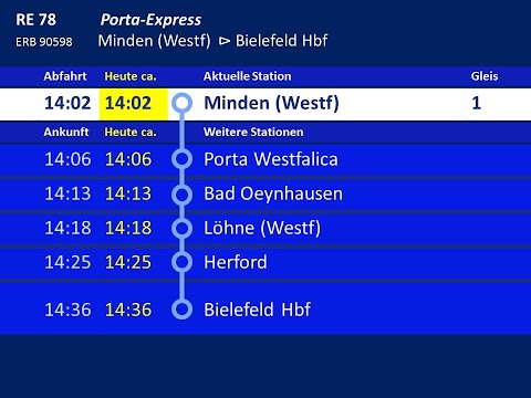[ERB] Ansagen RE78 Minden (Westf) - Bielefeld Hbf