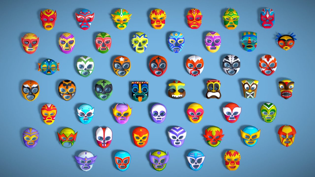 50 Kids Evil Mask Mega Pack - All In One - Cartoon Mask - Stylized Ranger Masks 3D Model