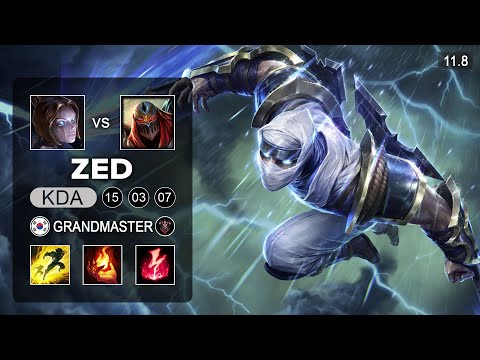 Zed Mid vs Orianna - KR Grandmaster Patch 11.8