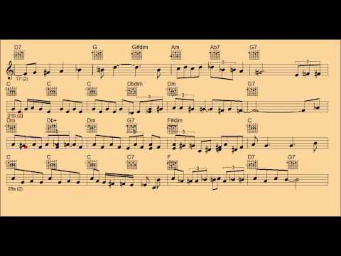 Carolina in the Morning - Guitar/Chords/Notes/Backing Track/lyrics/lead sheet