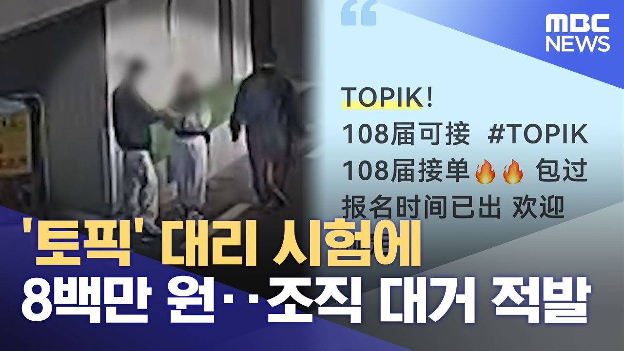 TOPIK 대리 시험 부정행위 조직 적발 뉴스 정보그래픽