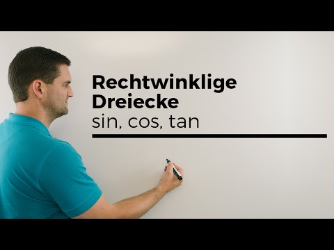 Rechtwinklige Dreiecke, sin, cos, tan, Hypotenuse, An-/Gegenkathete | Mathe by Daniel Jung